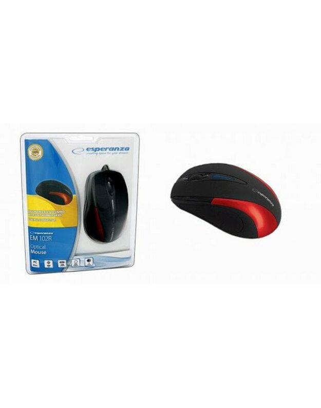 Optinė pelė Esperanza EM102R USB | 800 DPI |Raudona| Blisteris