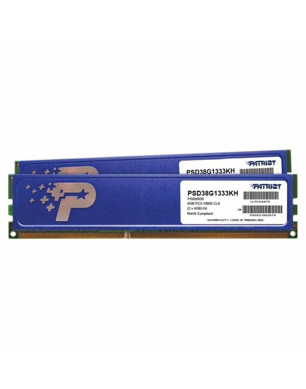 Operatyvioji atmintis DDR3 Patriot 8GB (2x4GB) 1333MHz CL9, Radiatorius