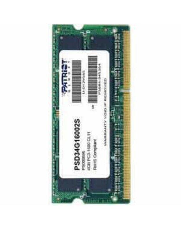 Operatyvioji atmintis PATRIOT SODIMM DDR3 4GB Signature 1600MHz CL11