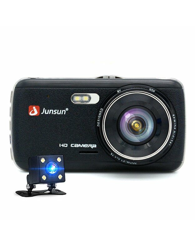Vaizdo registratorius Junsun 4.0″ IPS  su galine kamera 
