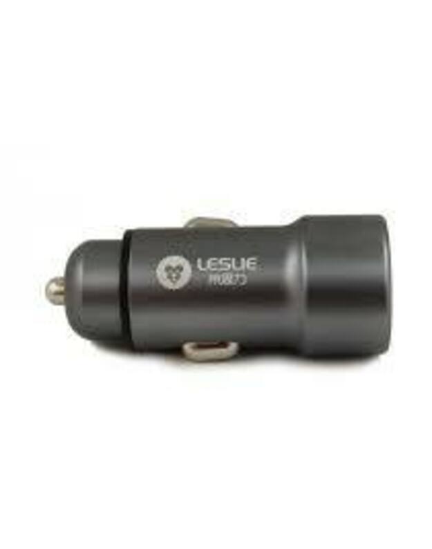 Automobilinis įkroviklis Leslie C15 Metal su 2 USB 3.1A pilkas