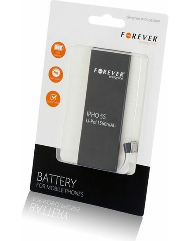 Telefono baterija Forever Battery Apple iPhone 5 S Li-Ion 1560mAh HQ analoginė