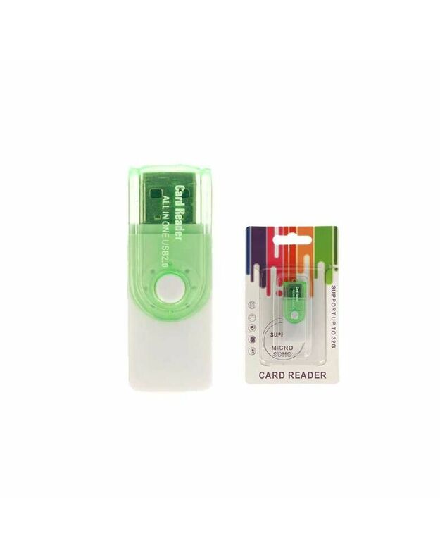 Adapteris kortelių skaitytuvas CR02 Green SD / M2 / Micro SD