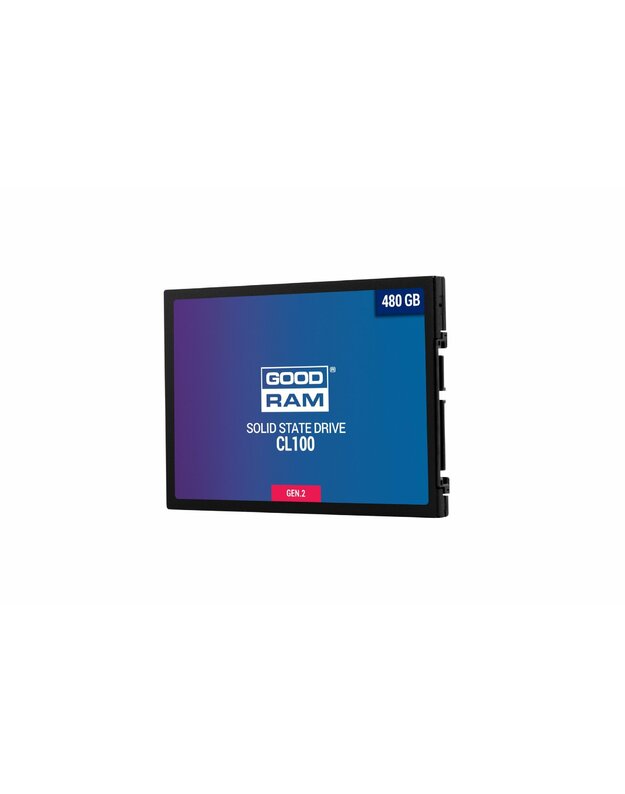 GOODRAM CL100 GEN. 2 480GB SSD, 2.5” 7mm, SATA 6 Gb/s, Read/Write: 550 / 450 MB/s 