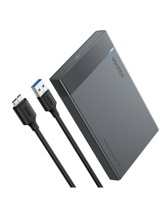 2.5" HDD SSD adapteris Ugreen US221 + 0.5m cable juodas