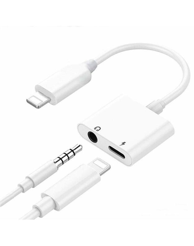 Adapteris bluetooth ADP13 iš Lightning į Lightning + 3,5mm baltas