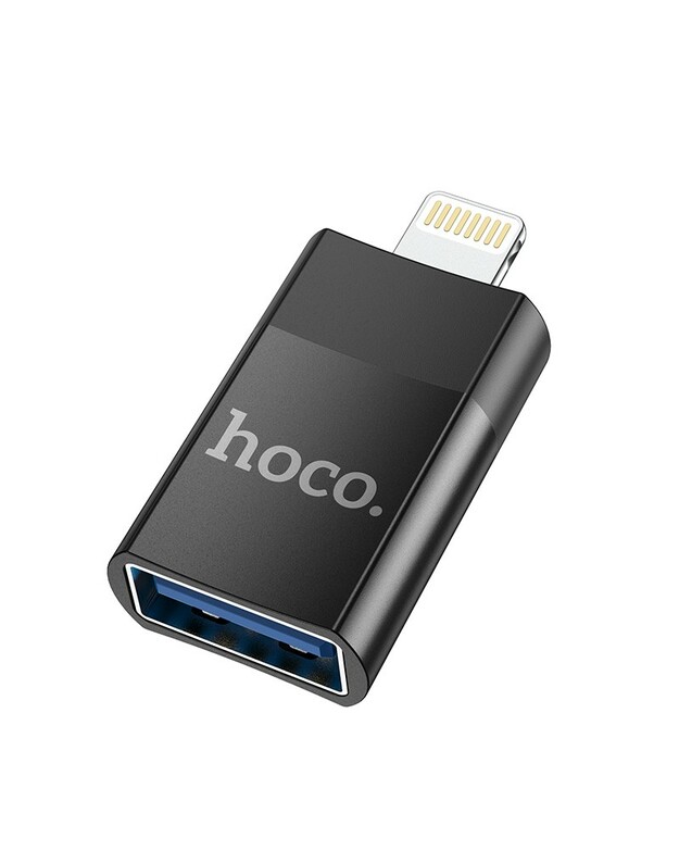 Adapteris Hoco UA17 Lightning to USB-A juodas