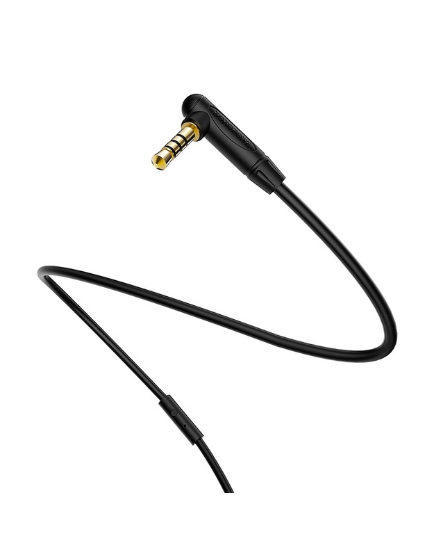 Audio adapteris 3,5mm į 3,5mm Borofone BL5 AUX su mikrofonu juodas