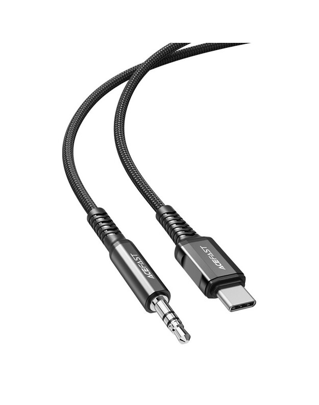 Audio adapteris Acefast C1-08 USB-C to 3.5mm (M) 1.2m juodas