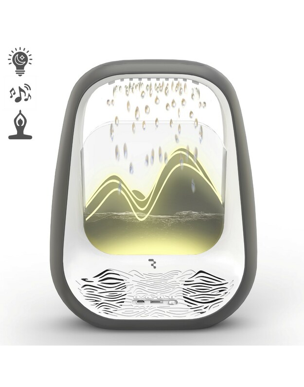 Belaidis miego ir poilsio garsiakalbis Reach Relaxing Rain pilkas