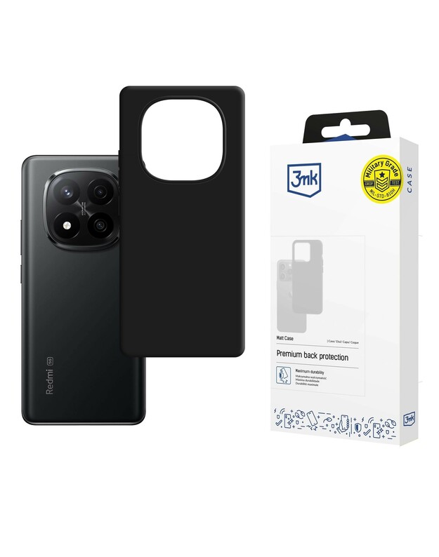 Dėklas 3mk Matt Case Xiaomi Redmi Note 15 Pro Plus 5G juodas