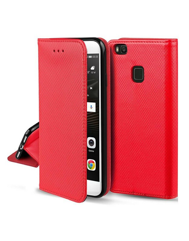 Dėklas Smart Magnet Xiaomi Redmi 12/Redmi Note 12R/Poco M6 Pro raudonas