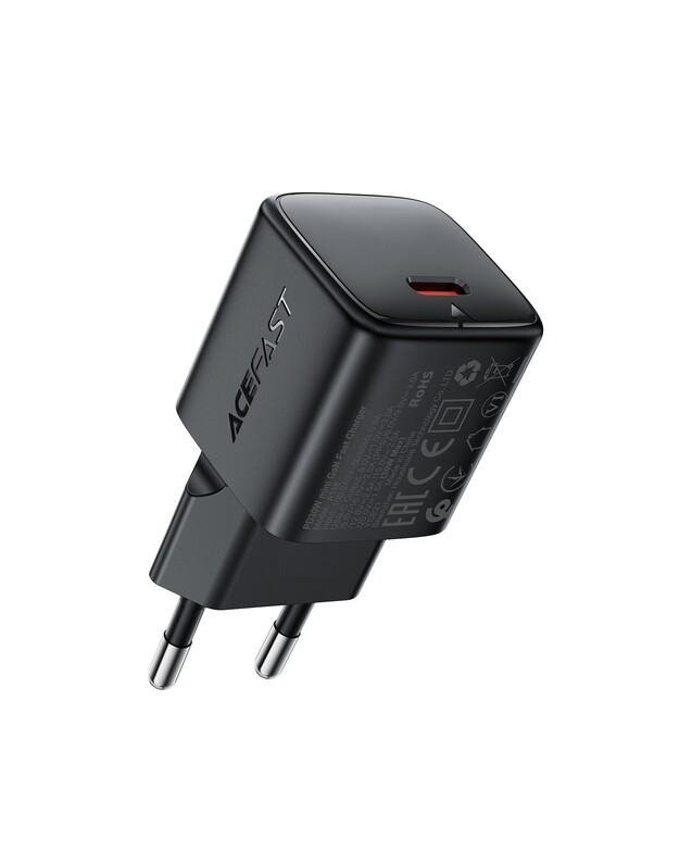 Įkroviklis Acefast A118 30W GaN USB-C juodas
