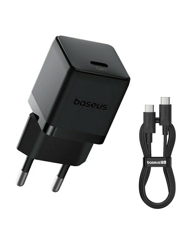 Įkroviklis Baseus Palm 20W USB-C + USB-C to USB-C cable 1.0m juodas P10111602113-01