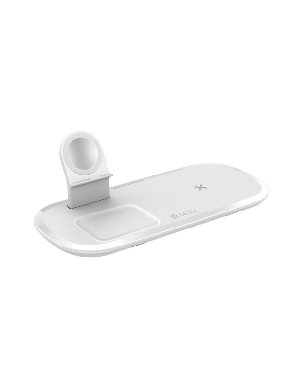 Įkroviklis belaidis Devia 3in1 Smart Phone, Apple Watch, Airpods baltas