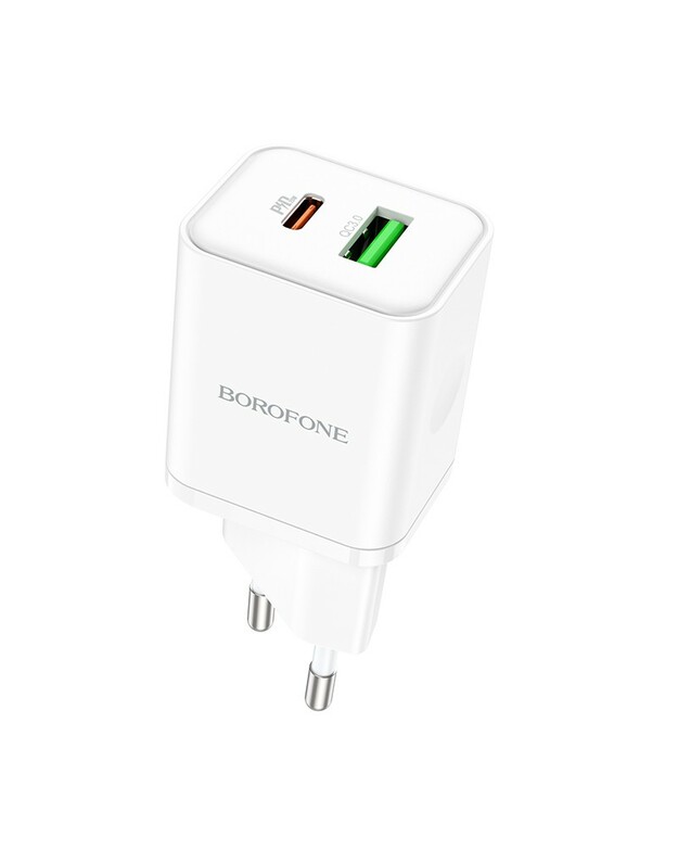 Įkroviklis Borofone BN7 20W USB-C/USB-A baltas