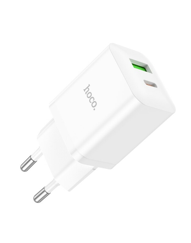 Įkroviklis Hoco N28 20W USB-C/USB-A baltas