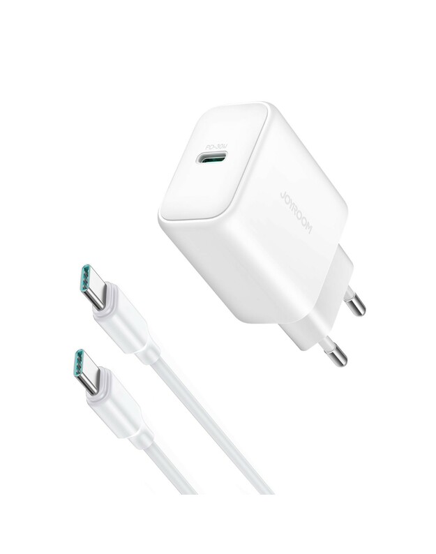 Įkroviklis Joyroom JR-TCF24 30W USB-C + USB-C to USB-C cable 1.0m baltas