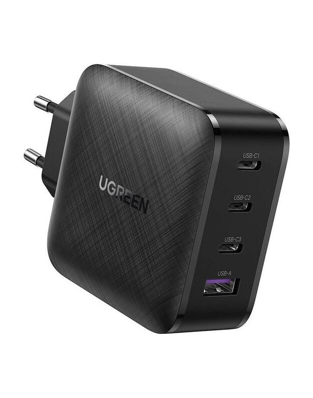 Įkroviklis Ugreen CD224 65W GaN 3xUSB-C/USB-A juodas