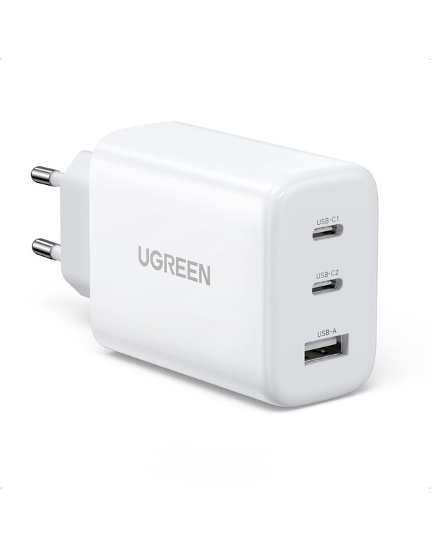 Įkroviklis Ugreen CD275 65W 2xUSB-C/USB-A baltas