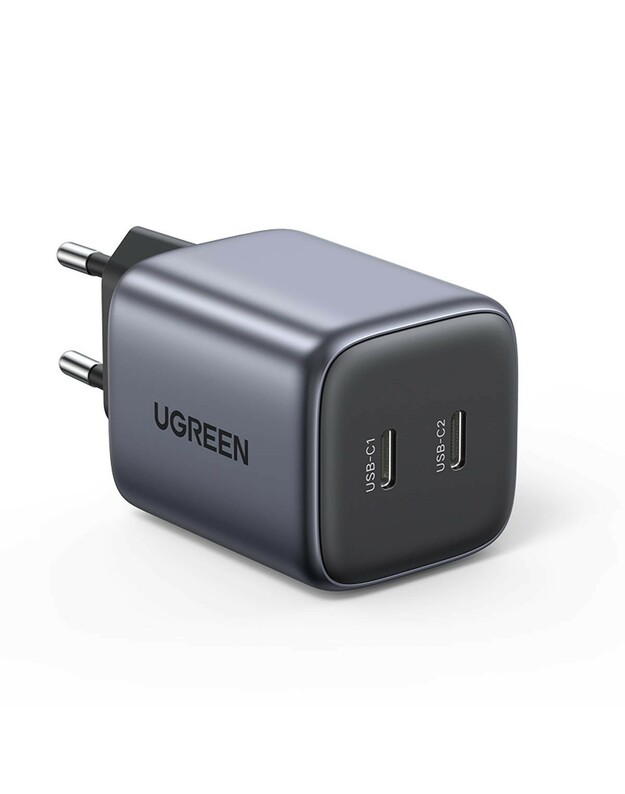 Įkroviklis Ugreen CD294 45W GaN 2xUSB-C juodas