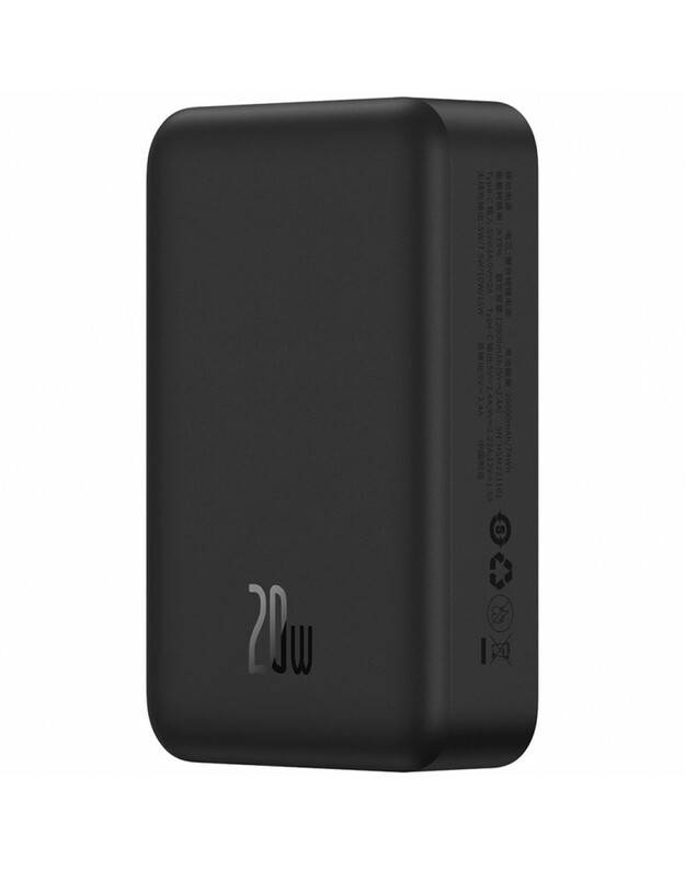 Išorinė baterija Power Bank Baseus Magnetic Mini 20W 20000mAh juoda PPCX150001