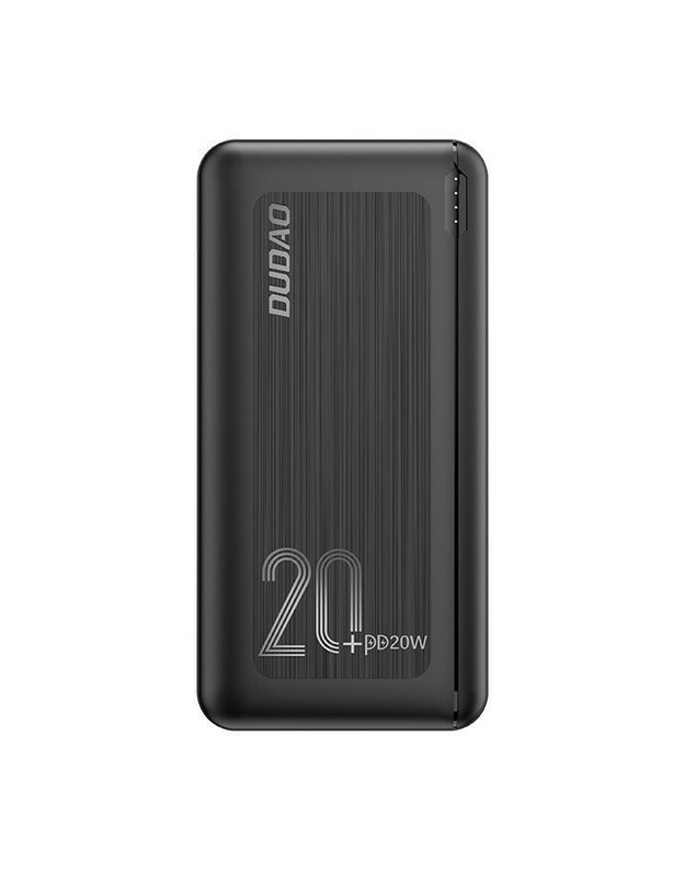 Išorinė baterija Power Bank Dudao K12PQ+ PD 20W QC 3.0 2xUSB-A/Type-C 20000mAh juodas