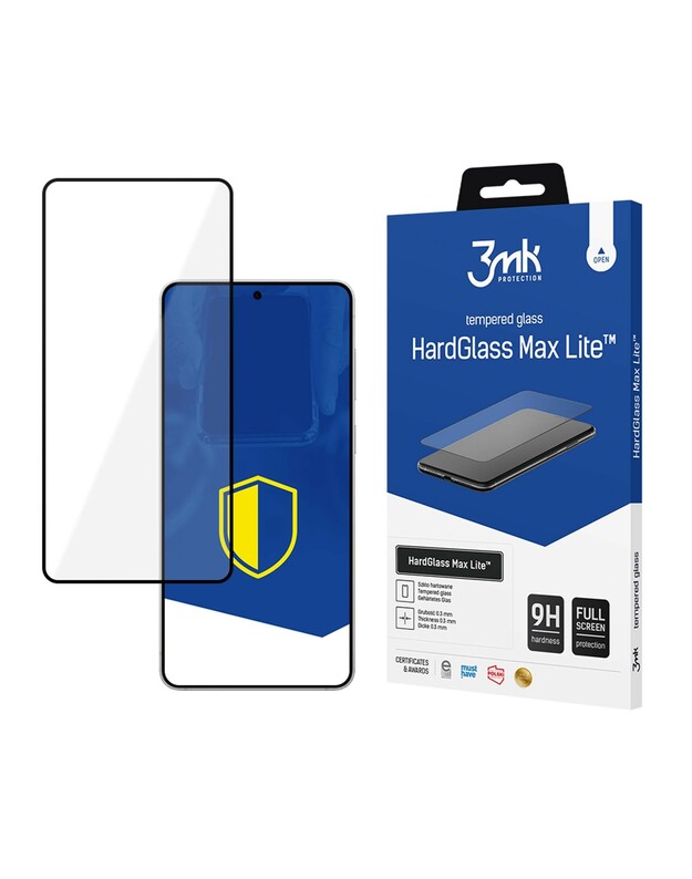LCD apsauginis stikliukas 3mk Hard Glass Max Lite Samsung S937 S25 Edge juodas