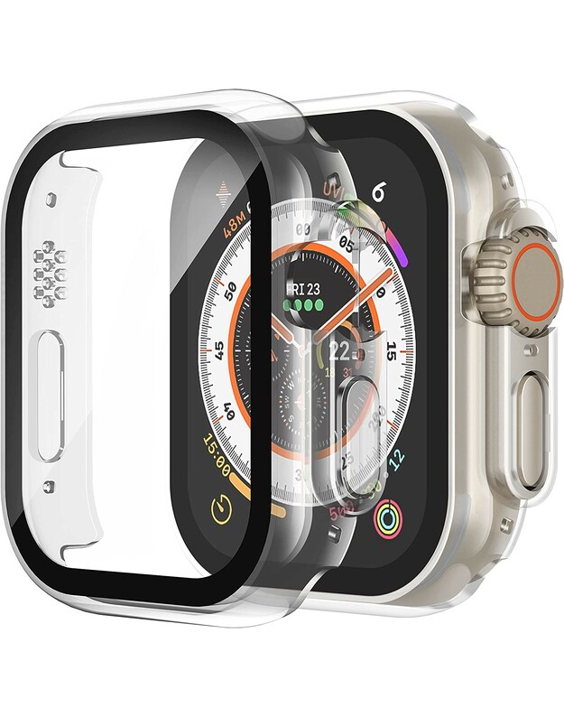 LCD apsauginis stikliukas/dėklas 360 degree cover Apple Watch 40mm skaidrus