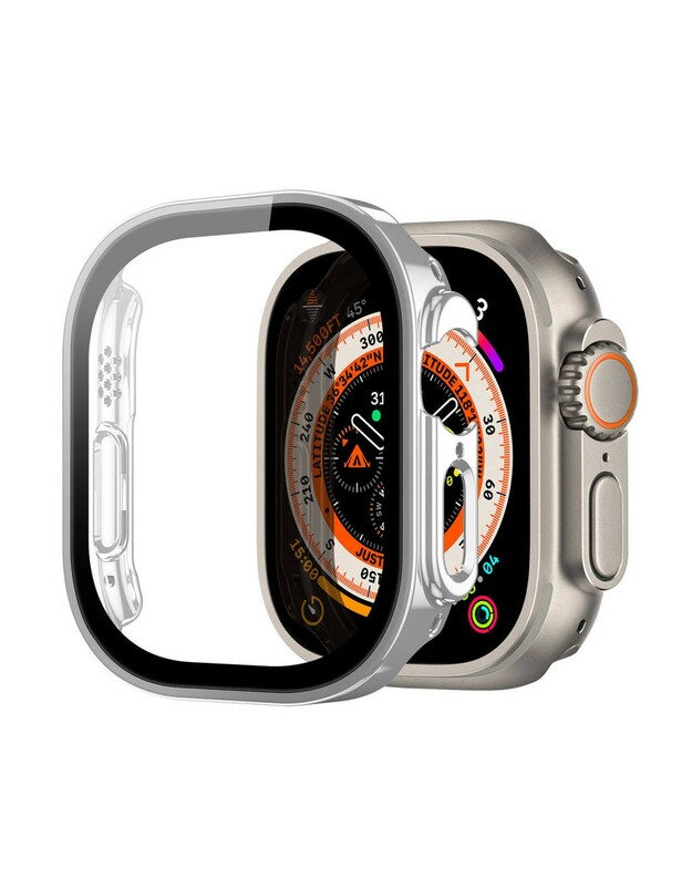 LCD apsauginis stikliukas/dėklas Dux Ducis Hamo Apple Watch Ultra 49mm sidabrinis