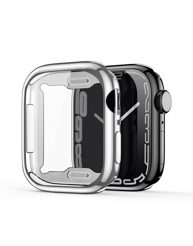 LCD apsauginis stikliukas/dėklas Dux Ducis Samo Apple Watch 41mm sidabrinis