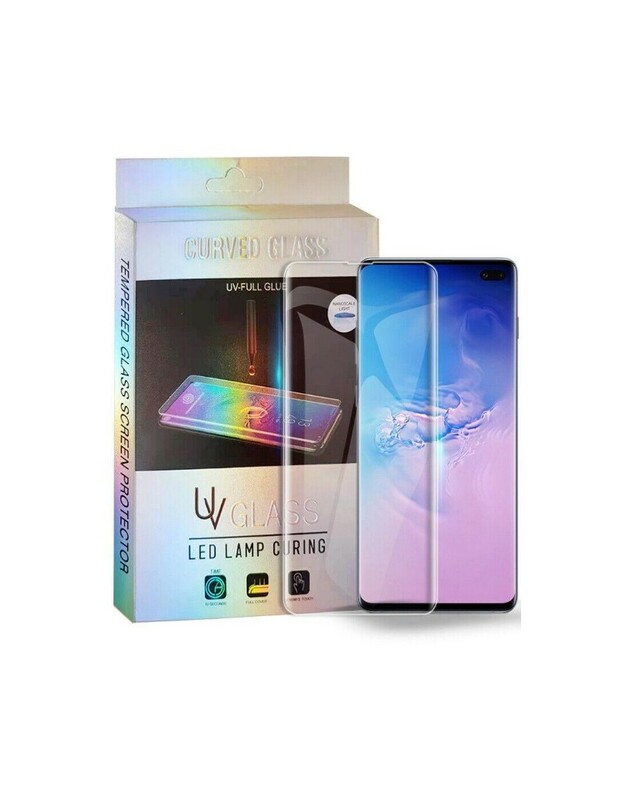 LCD apsauginis stikliukas M1 5D UV Glue Samsung G998 S21 Ultra 5G lenktas skaidrus