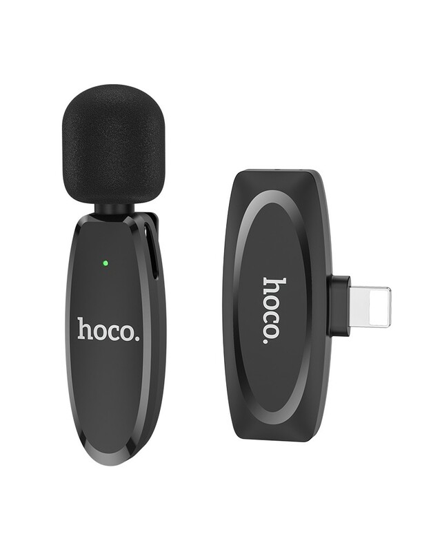 Mikrofonas Hoco L15 Lightning juodas