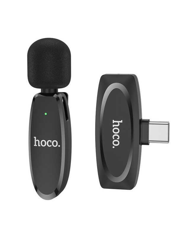 Mikrofonas Hoco L15 Type-C juodas