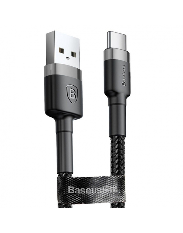USB kabelis Baseus Cafule microUSB 1.0m 2.4A pilkas-juodas CAMKLF-BG1