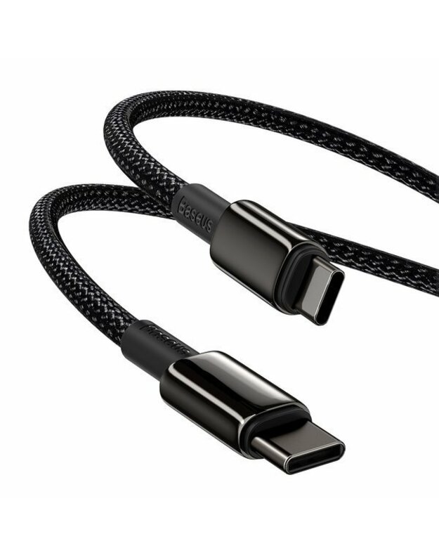 USB kabelis Baseus Tungsten Gold Fast Data Type-C to Type-C 100W 1.0m juodas CATWJ-01