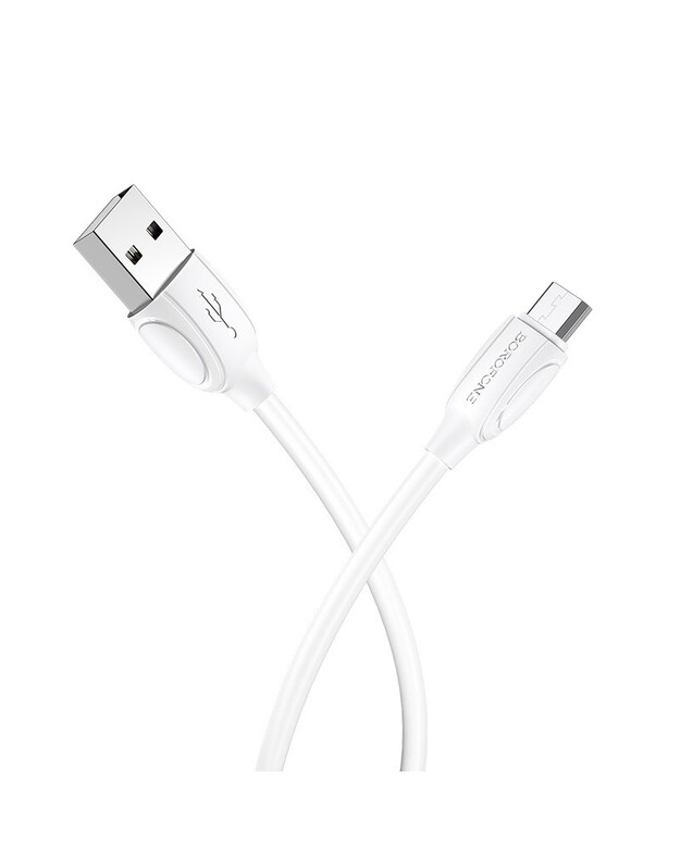 USB kabelis Borofone BX19 USB-A to MicroUSB 1.0m baltas