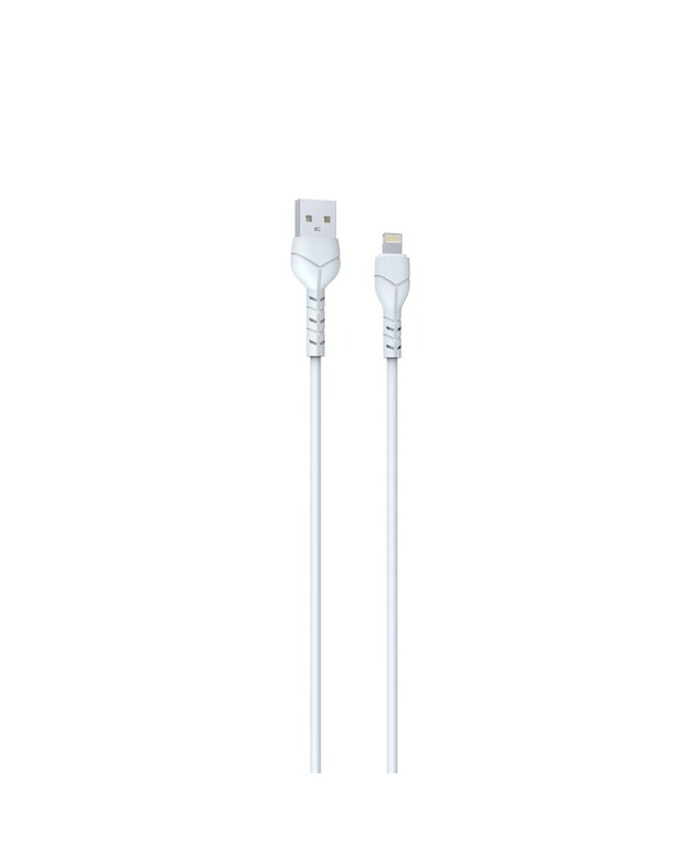 USB kabelis Devia Kintone Lightning 1.0m baltas 5V 2.1A