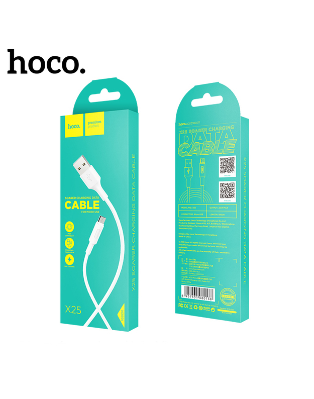 USB kabelis Hoco X25 microUSB 1.0m baltas