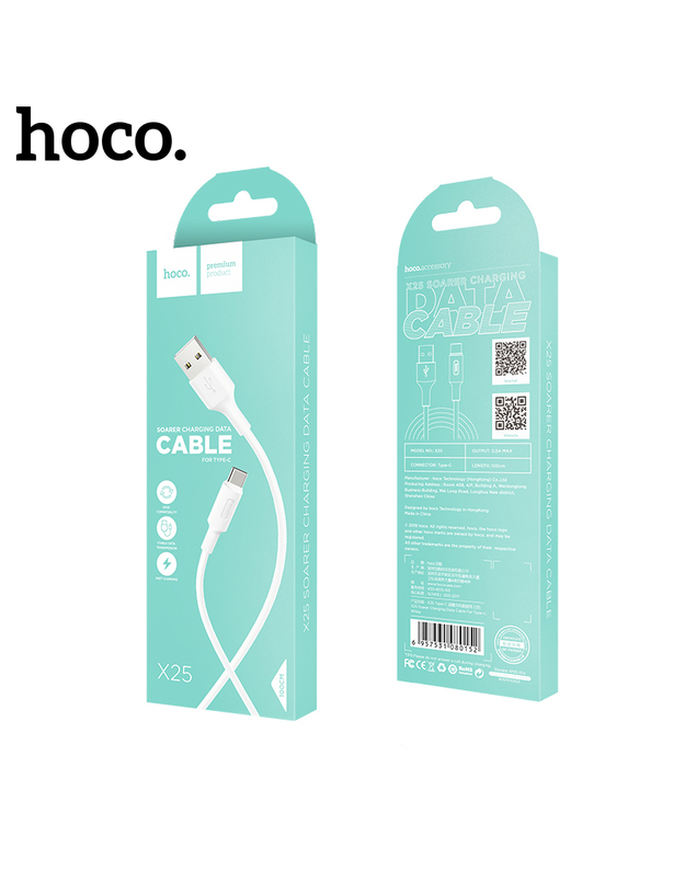 USB kabelis Hoco X25 Type-C 1.0m baltas