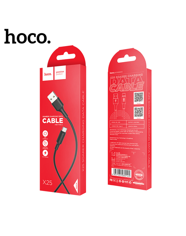 USB kabelis Hoco X25 Type-C 1.0m juodas