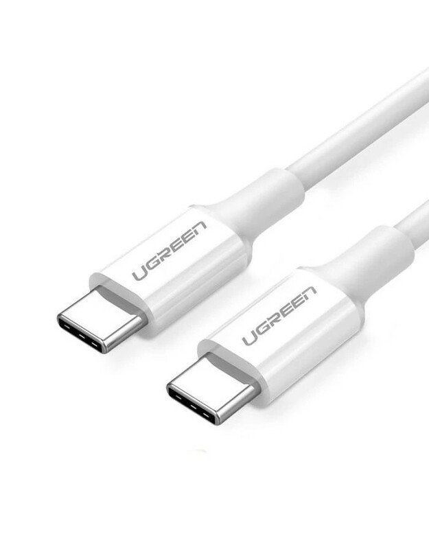 USB kabelis Ugreen US264 USB-C to USB-C 3A 2.0m baltas