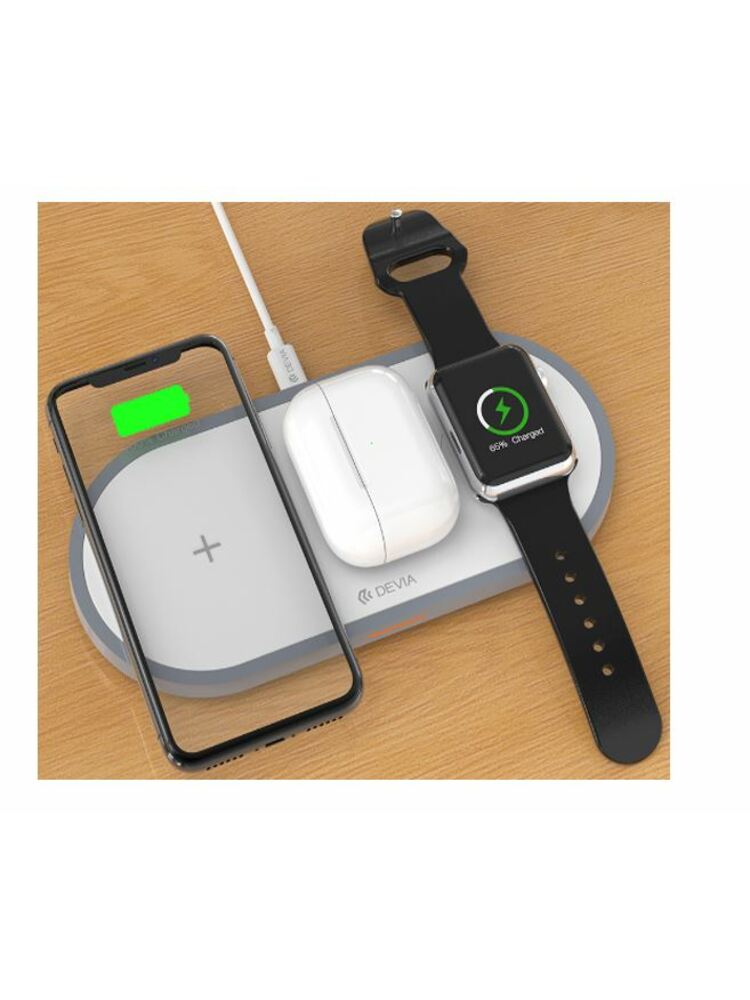 Devia 3In1 Charger for smart phone & Applewatch & Earphone V4 (10W) white