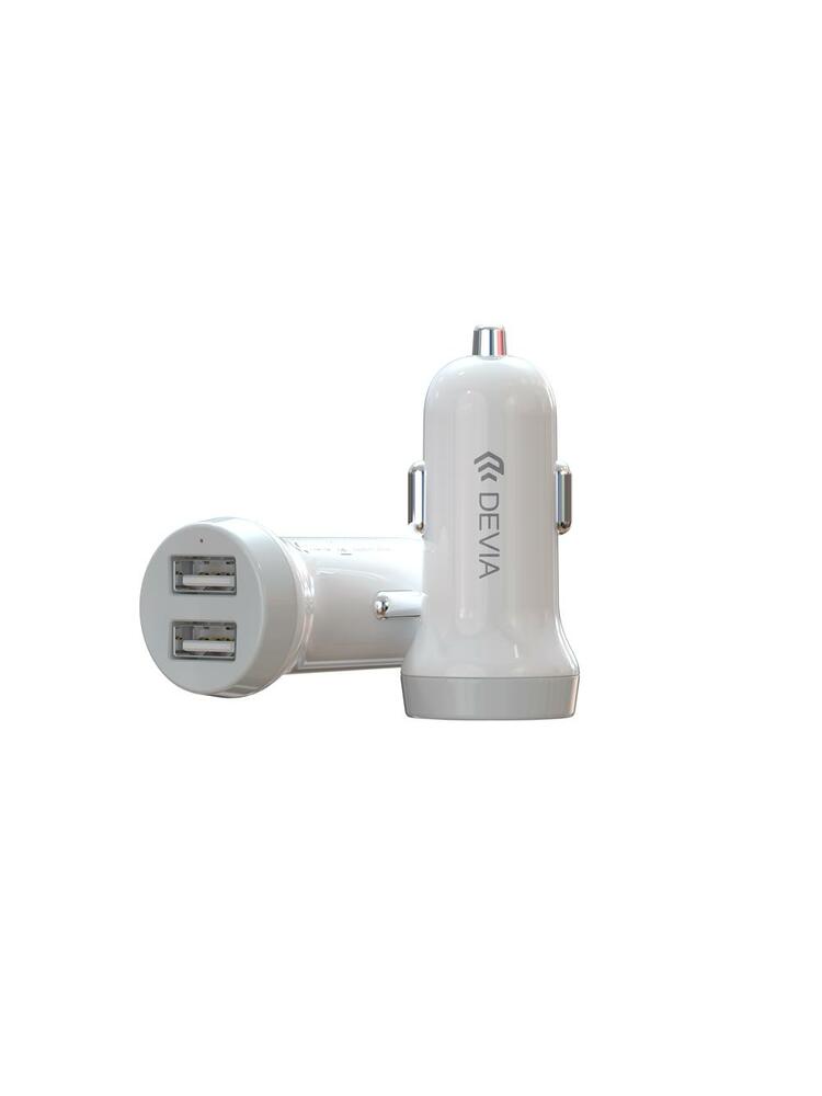 Devia Smart series car charger suit for Lightning (5V3.1A,2USB) white