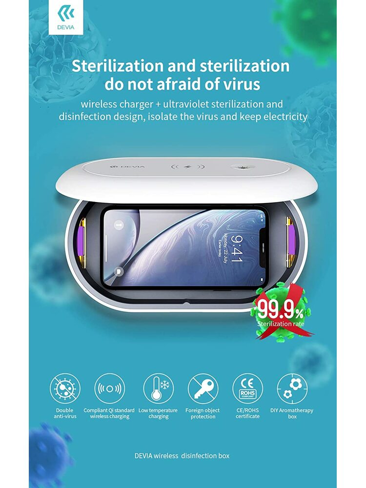 Devia Wireless Charging Disinfection box white