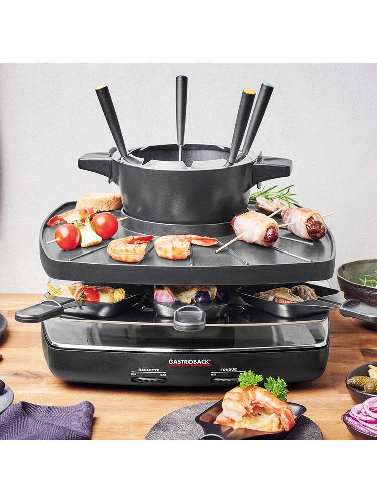 Gastroback 42567 Raclette Fondue Set Family and Friends