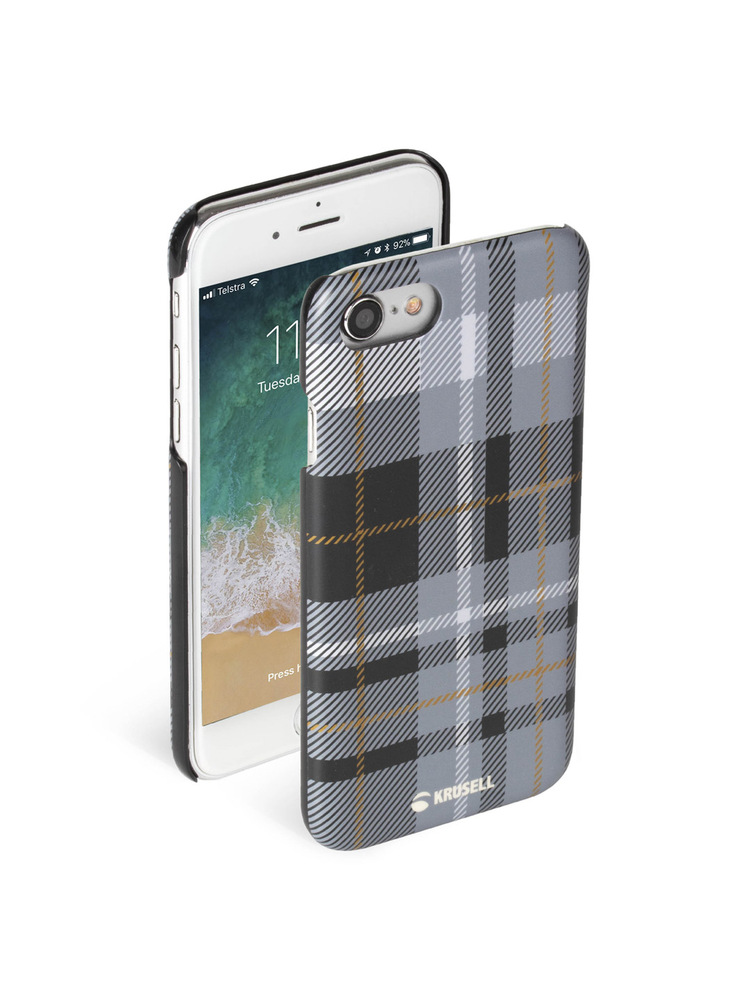 Krusell Limited Cover Apple iPhone 8/7 plaid dark grey