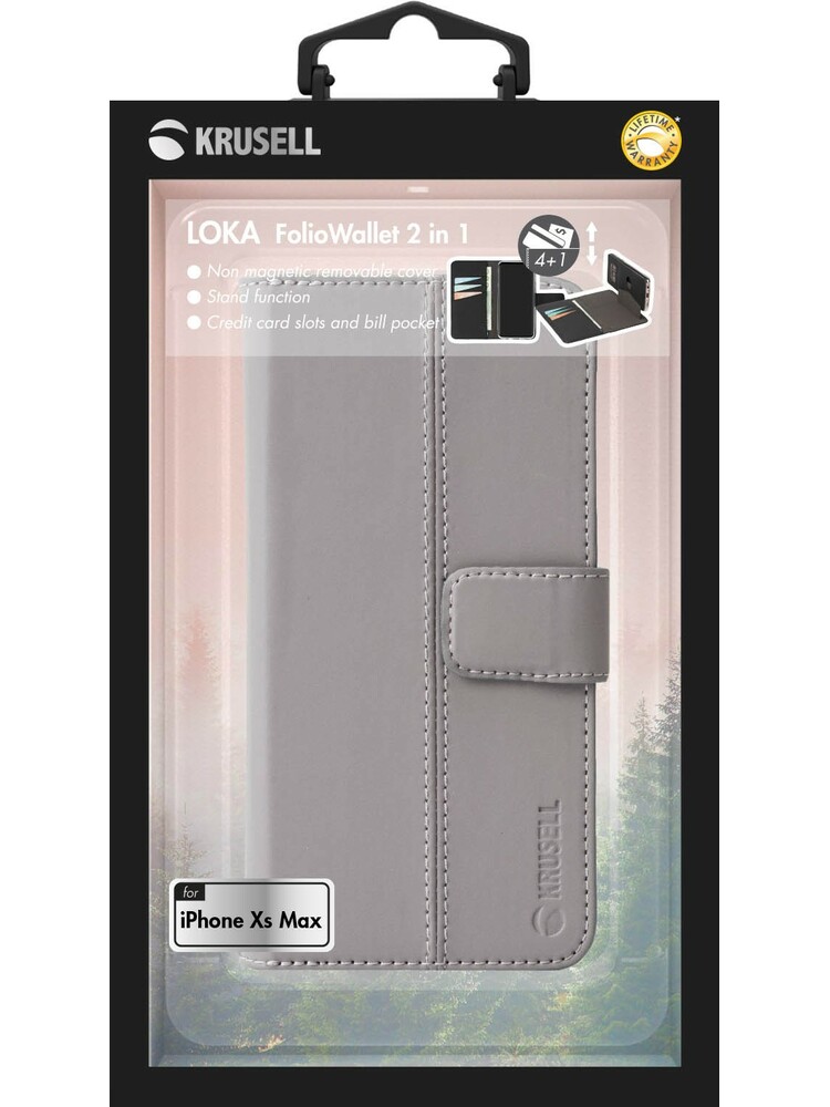 Krusell Loka FolioWallet 2in1 Apple iPhone XS Max grey