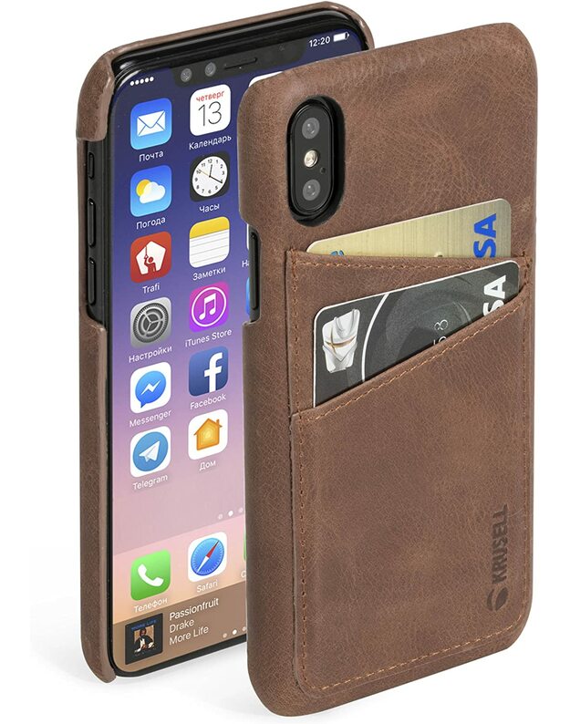 Krusell Sunne 2 Card Cover Apple iPhone X vintage cognac (61104)