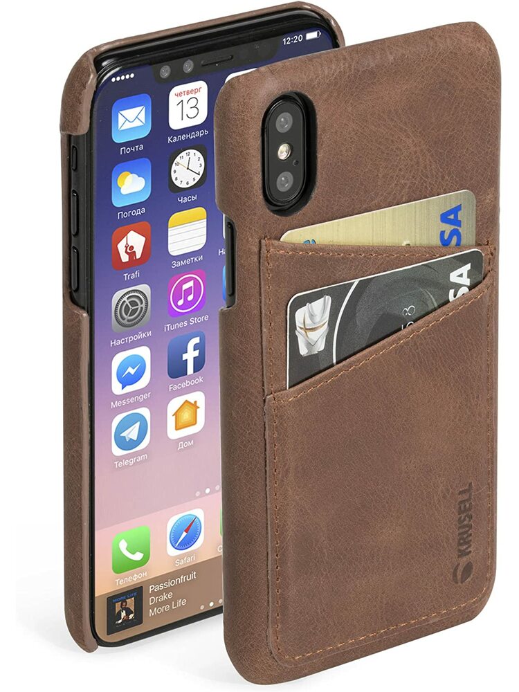 Krusell Sunne 2 Card Cover Apple iPhone X vintage cognac (61104)